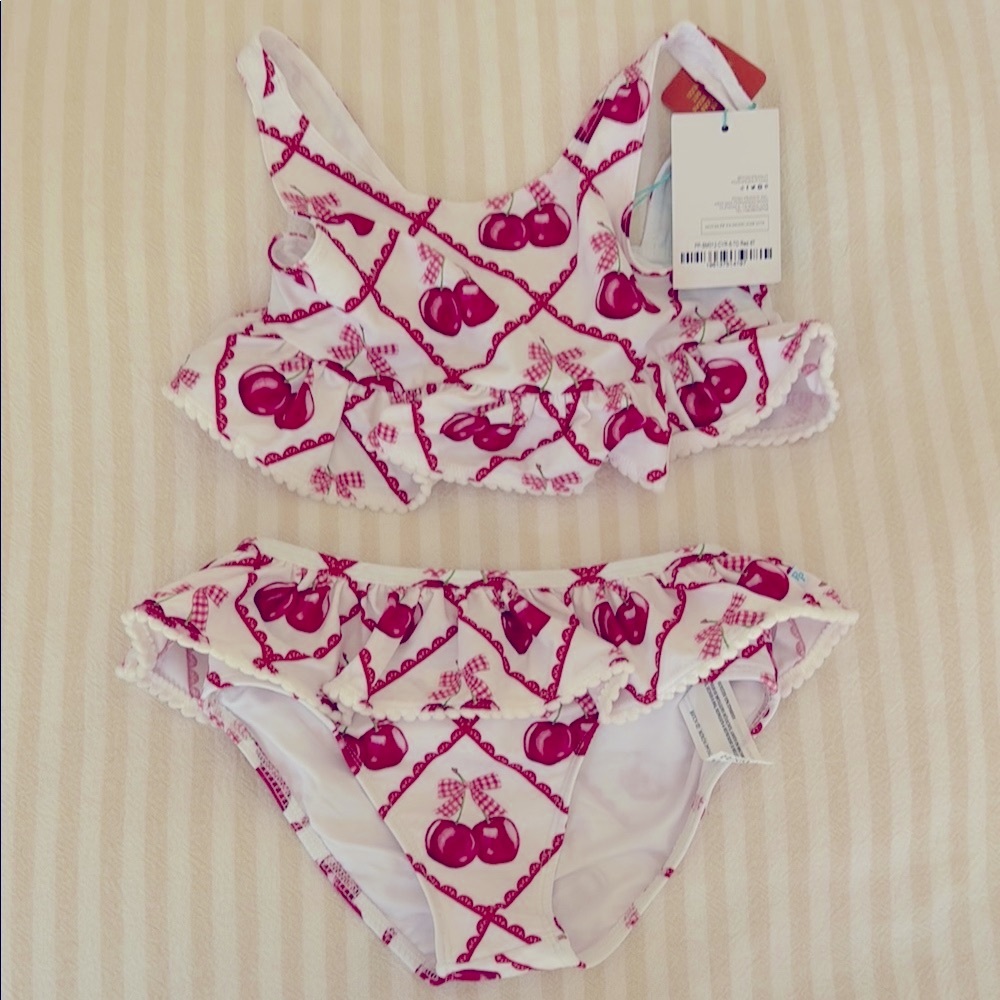 Cherry Print Two-Piece Swimsuit size 6T